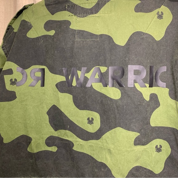 Warriors Camo Military Utility Jacket Green Black Hooded Dara Trooper L Oversize - Picture 7 of 16